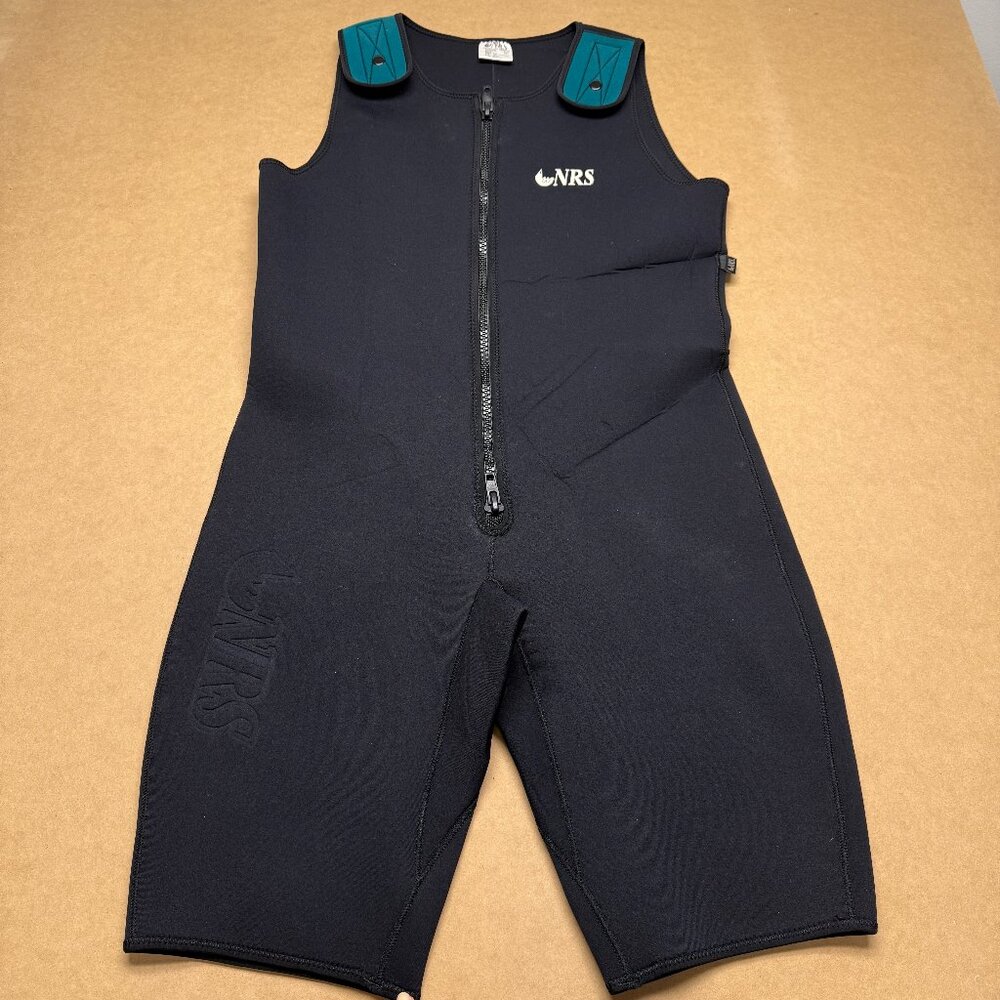 NRS Neoprene Wetsuit Mens 2XL Black Sleeveless Shorty Kayak Rafting Paddling